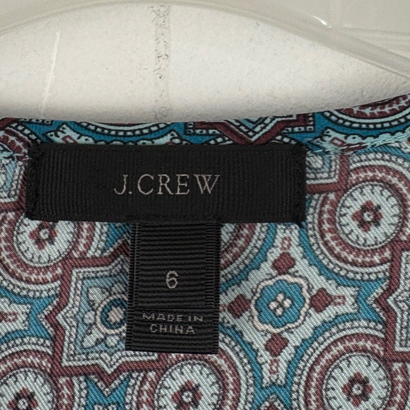 J. Crew 100% Silk Blue Ruffled Bib Collar Blouse - Picture 6 of 8